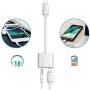 [Apple MFi Certified] Headphone Jack Aux Adapter Dongle for iPhone 11 Pro/Xs Max/XR/ 8/X (10) / 7/7 Plus 2 in 1 Earphone Charger AUX Audio Connector Music Splitt Support All iOS System