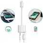[Apple MFi Certified] Headphone Jack Aux Adapter Dongle for iPhone 11 Pro/Xs Max/XR/ 8/X (10) / 7/7 Plus 2 in 1 Earphone Charger AUX Audio Connector Music Splitt Support All iOS System