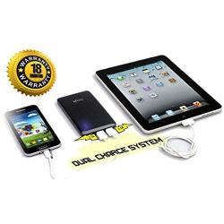 Mogix External Battery Phone Charger 10400mAh Power Pack - Best Bank for Fast Charging 2 USB Ports (Black)