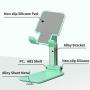 Sexeeg Portable Cell Phone Stand for Desk, Adjustable Foldable Tablet Mount Mobile Phone Holder for Desktop, Bed, Compatible with All Smartphones (Green)