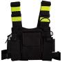 Lewong Universal Hands Free Chest Harness Bag Holster for Two Way Radio (Rescue Essentials) (Black and Fluorescent Green)
