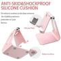 POKANIC Cell Phone Stand Dock Holder Cradle Mount Organizer Charger StationTable, Desktop Bed Office School Kitchen Travel Foldable Portable Adjustable, Multi-Angle Aluminum Non-Slip, Kids (Rose Gold)