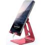 Adjustable Cell Phone Stand, Lamicall Phone Stand : [Update Version] Cradle, Dock, Holder Compatible with iPhone Xs XR 8 X 7 6 6s Plus SE 5 5s 5c Charging, Accessories Desk, Android Smartphone - Red