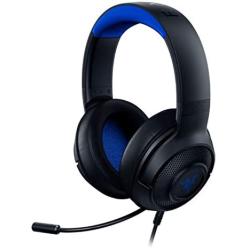 Razer Kraken X Ultralight Gaming Headset: 7.1 Surround Sound Capable - Lightweight Frame - Integrated Audio Controls - Bendable Cardioid Microphone - For PC, Xbox, PS4, Nintendo Switch - Blue/Black