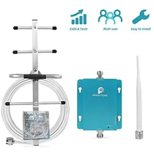 Cell Phone Signal Booster for Verizon AT&T 2G 3G Home and Office Use - Reduce Dropped Calls by 850MHz Band 5 Cellular Repeater Amplifer Kit with Whip/Yagi Antennas
