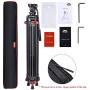 Heavy Duty Tripod Professional Video Tripod Aluminium 72inch with 360 Degree Fluid Head for Canon Nikon DSLR Camcorder Cameras