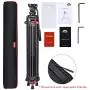 Heavy Duty Tripod Professional Video Tripod Aluminium 72inch with 360 Degree Fluid Head for Canon Nikon DSLR Camcorder Cameras Heavy Duty Tripod Professional Video Tripod Aluminium 72inch with 360 Degree Fluid Head for Canon Nikon DSLR Camcorder Cameras