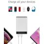 Portable Charger Power Bank Battery - by TalkWorks | 6000 mAh | Cell Phone Backup External Dual USB Power Pack for Apple iPhone 11, XR, XS, X, 8, 7, 6, iPad & Android for Samsung Galaxy - Silver