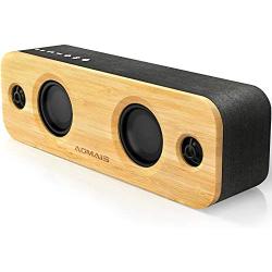 AOMAIS Life Bluetooth Speakers, 30W Loud Home Party Wireless Speaker, 2 Woofer & 2 Tweeters for Super Bass Stereo Sound, 100 Ft Bluetooth V5.0 and 12-Hour Playtime Subwoofer - Imitation Bamboo Panel