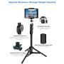 Phone Tripod, 51" Extendable Tripod Stand with Universal Cell Phone/Tablet Holder, Remote Shutter, Compatible with Smartphone & Tablet & Camera for Selfies/Video Recording/Vlogging/Live Streaming