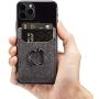Card Holder for Back of Phone,RFID Blocking Ring Pocket Wallet Stick on Cell Phone Credit for iPhone/Most Smartphones(Black)