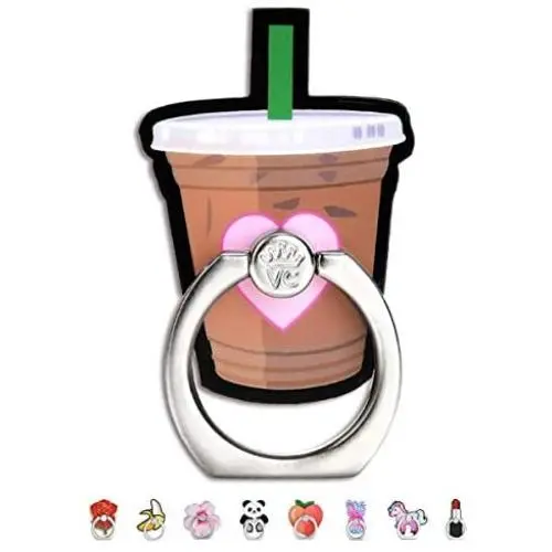Velvet Caviar Cell Phone Ring Holder - Finger Ring & Stand - Improves Phone Grip Compatible with iPhone, Galaxy and Most Cases (Except Silicone/Leather) - Iced Coffee Velvet Caviar Cell Phone Ring Holder - Finger Ring & Stand - Improves Phone Grip Compatible with iPhone, Galaxy and Most Cases (Except Silicone/Leather) - Iced Coffee