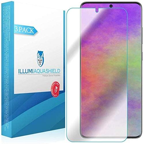 ILLUMI AquaShield Screen Protector Compatible with Samsung Galaxy S20 Ultra 6.9 inch (Case Friendly Version 1)(3-Pack) No-Bubble High Definition Clear Flexible TPU Film