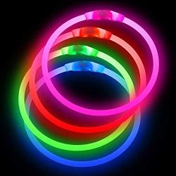 BSEEN LED Dog Collar, USB Rechargeable, Glowing Pet Dog Collar for Night Safety, Fashion Light up Collar for Small Medium Large dogs