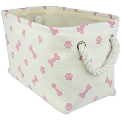 DII Bone Dry Small Rectangle Pet Toy and Accessory Storage Bin, 14x8x9", Collapsible Organizer Storage Basket for Home Décor, Pet Toy, Blankets, Leashes and Food-Rose Pink Bone DII Bone Dry Small Rectangle Pet Toy and Accessory Storage Bin, 14x8x9", Collapsible Organizer Storage Basket for Home Décor, Pet Toy, Blankets, Leashes and Food-Rose Pink Bone