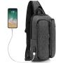 Sling Bag for Men Chest Bag for Teens Single Shoulder Bag Casual Daypack Crossbody Bag PU Sling Backpack Sport Daypack