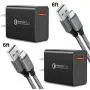 Quick Charge 3.0,USB Type-C Cable with Adaptive Fast Wall Charger Compatible for Samsung Galaxy S8 S8 Plus S9 S9 Plus,LG G6 G5 V30 V20, Google Pixel 2 Nexus 5X 6p …