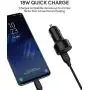 iPhone Car Charger, AUKEY 36W USB C Car Charger, Fast Car Charger with 18W Quick Charge for iPhone 11 Pro Max XS XR X 8, AirPods, iPad, Samsung S9 Note 10, Google Pixel 4 4XL, Nintendo Switch