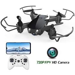 Mini Drone with 720P Camera for Kids and Adults, EACHINE E61HW WiFi FPV Quadcopter with 720P HD Camera Selfie Pocket Nano Drone for Beginner - Auto Hover Mode, One Key Take Off/Landing, APP Control