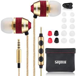 Sephia SP1050VC Noise Isolating Earphones, in-Ear Headphone with Mic and Volume Control, Bass Driven Sound, Wired Earphone Compatible with iPhone, iPad, Tablets, Samsung and Android Smartphones