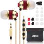 Sephia SP1050VC Noise Isolating Earphones, in-Ear Headphone with Mic and Volume Control, Bass Driven Sound, Wired Earphone Compatible with iPhone, iPad, Tablets, Samsung and Android Smartphones