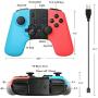 Wireless Controller for Nintendo Switch, Remote Switch Pro Controller Gamepad Joystick for Nintendo Switch Console, Adjustable Turbo Dual Shock Gyro 6-Axis(Red + Blue)
