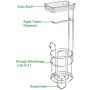 FTGO Metal Freestanding Toilet Paper Holder, Can Store 3 Spare Rolls of Toilet Paper, Dispenser with Mobile Phone Storage Rack, Mobile Phone -Bathroom Storage Rack
