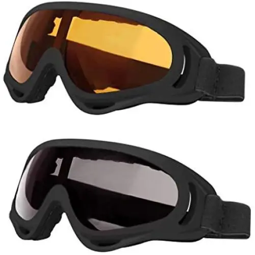 LJDJ Ski Goggles, Pack of 2 - Snowboard Adjustable UV 400 Protective Motorcycle Goggles Outdoor Sports Tactical Glasses Dust-Proof Combat Military Sunglasses for Kids Boys Girls Youth Men Women LJDJ Ski Goggles, Pack of 2 - Snowboard Adjustable UV 400 Protective Motorcycle Goggles Outdoor Sports Tactical Glasses Dust-Proof Combat Military Sunglasses for Kids Boys Girls Youth Men Women