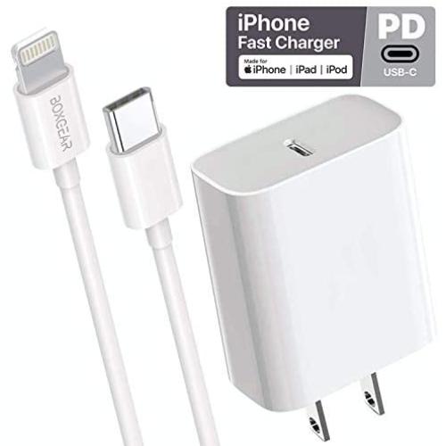 iPhone 11 Fast Charger (Aple MFI Certificate) for iPhone 11 Pro, 11 Pro Max - Boxgear 18W PD Power Adapter with USB-C to Lightning Cable, iPhone Xs XS Max XR X, MFi Certified Cord, Syncing and Charge