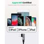 UGREEN USB-C to Lightning Cable Right Angle 90 Degree [6FT MFi-Certified] Nylon Braided Power Delivery Fast Charging Cable for iPhone SE 11 Pro Max X XS XR XS Max 8 Plus, AirPods Pro, iPad, and More