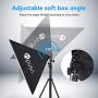 HPUSN Softbox Lighting Kit Professional Studio Photography Continuous Equipment with 85W 5500K E27 Socket Light and 2 Reflectors 50 x 70 cm and 2 Bulbs for Portrait Product Fashion Photography