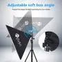 HPUSN Softbox Lighting Kit Professional Studio Photography Continuous Equipment with 85W 5500K E27 Socket Light and 2 Reflectors 50 x 70 cm and 2 Bulbs for Portrait Product Fashion Photography HPUSN Softbox Lighting Kit Professional Studio Photography Continuous Equipment with 85W 5500K E27 Socket Light and 2 Reflectors 50 x 70 cm and 2 Bulbs for Portrait Product Fashion Photography
