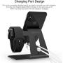 Apple Watch Stand, OMOTON 2 in 1 Universal Desktop Stand Holder for iPhone and Apple Watch Series 5/4/3/2/1 (Both 38mm/40mm/42mm/44mm) (Black)