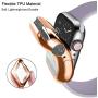 Henva Compatible with Apple Watch Case 38mm Series 3, Series 2, Series 1, Overall Protective Case Ultrathin TPU Cover Compatible for iWatch 38mm Series 3 2 1, 3 Pack, Black, Clear, Rose Gold