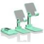 Sexeeg Portable Cell Phone Stand for Desk, Adjustable Foldable Tablet Mount Mobile Phone Holder for Desktop, Bed, Compatible with All Smartphones (Green)