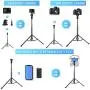 57-inch Phone Tripod Stand, Extendable Cell Phone Selfie Stick, Compatible with iPhone, Android, DSLR, Action Camera.Includes Wireless Remote, Cell Phone Holder and Gopro Adapter, Travel Lightweight 57-inch Phone Tripod Stand, Extendable Cell Phone Selfie Stick, Compatible with iPhone, Android, DSLR, Action Camera.Includes Wireless Remote, Cell Phone Holder and Gopro Adapter, Travel Lightweight