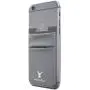 MONCA Credit Card [Double Secure] Holder Stick on Wallet Discreet ID Holder Lycra Spandex Card Sleeves [Lid & Pocket] iPhone 6s 7 Samsung Galaxy s8 and Blu Smartphones (Dark Grey)