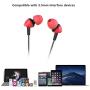 Earphones,OARIE in-Ear Headphones Stereo Earbuds with Microphone for iPhone, iPod, iPad, Samsung (Red)