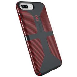 Speck Products CandyShell Grip Cell Phone Case for iPhone 8 Plus/7 Plus/6S Plus/6 Plus - Charcoal Grey/Dark Poppy Red