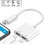 [Apple MFi Certified] 2 in 1 Dual Lightning iPhone Adapter & Splitter, Adapter Dual Converter Cable Headphone Music+Charge+Call+Volume Control Compatible for iPhone 11/11 Pro/XS/XR/X 8/7, iPad-iOS 13