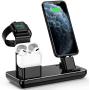 YoFeW 3 in 1 Charging Station for Apple Watch,iPhone and Airpods, Charger Stand Compatible with iwatch Series 5/4/3/2, iPhone 11 Pro Max/Xs/X Max/XR/X/8/8Plus/7/7 Plus, Airpods pro(Upgraded)