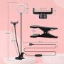 QWOO 6 Selfie Ring Light with Phone Holder, Flexible Cell Phone Stand and Desk Clamp LED Light for Live Streaming Video Recording
