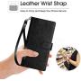 Axiay LG K51 Case LG Reflect Phone Wallet Case and 2 Protector Screen Leather Flip Protective Cover Cap Case with Wrist Strap Card Slots,Dual Layers Protective Phone Cover,Black