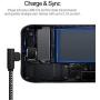 [3 Pack] Right Angle Charging Cable Nylon Braided 90 Degree Elbow for Game Video Watch Compatible with iPhone Xs Max/XS/XR/7/7Plus/X/8/8Plus/6S/6S Plus/SE (3ft, Black White)