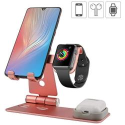 Cell Phone Stand and Watch Stand,Universal Desktop Stand Holder, Compatible with for for IPad, iPhone 6s 7 8 X Plus, Nintendo Switch (Rose Gold)