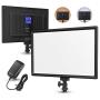 RALENO LED Video Soft Light Panel with LCD Display, for All Camera DSLR Photography, Built-in Battery, Dimmable Brightness Bicolor 3200K-5600K CRI 95+, Ultra-Thin for YouTube Studio Portraits Photo