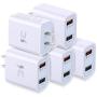 Wall Charger with USB Ports, Costyle 5 Pack 30W 2 Ports Fast Charge QC 3.0 & 5V 2.4A Adaptive Fast Charging Block Compatible for Samsung Galaxy S9 S8, iPhone Xs 8 7 Plus, Wireless Charger (White)