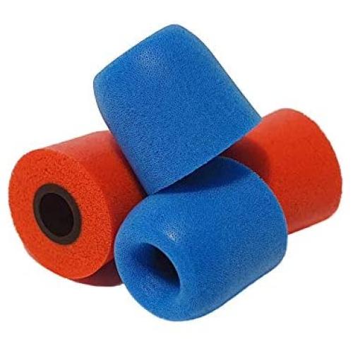 TCM Foam 2 Pairs of Memory Foam Earphone Tips Silicon Foam Replacement Buds for in Ear Headphones. Reduces Surrounding Noise & Improves Sound. (S - Small, red & Blue)