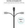 Spater Micro USB Short Sync Cable for Samsung, HTC, Motorola, Nokia, Android, and More, 7-Inch - Pack of 5