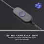 Logitech Zone Wired Noise Cancelling Headset, Certified for Microsoft Teams with Advanced Noise-canceling mic Technology for Open Office environments, USB-C with USB-A Adapter, Graphite.